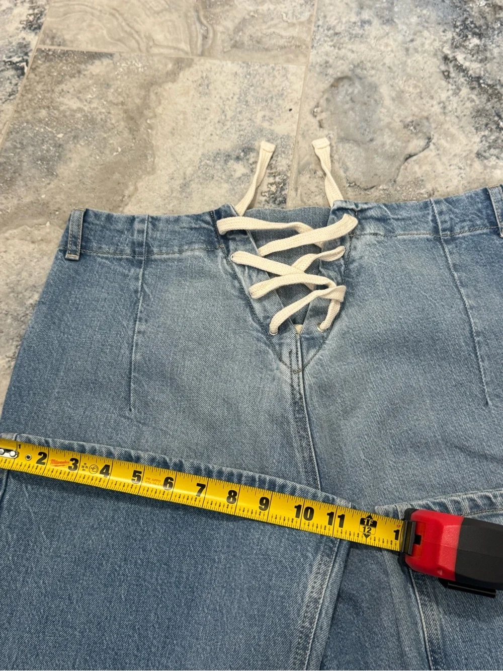 BDG Y2K Light Blue Lace-Up Flare Jeans